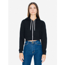 Ama sweater hooded zip cropped flex fleece for her - Topgiving