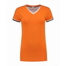 L&s t-shirt double-v cot/elast ss for her - Topgiving