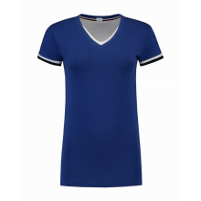 L&s t-shirt double-v cot/elast ss for her - Topgiving