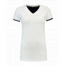 L&s t-shirt double-v cot/elast ss for her - Topgiving