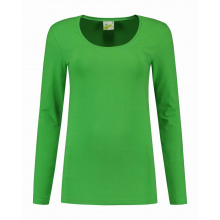 L&s t-shirt crewneck cot/elast ls for her - Topgiving