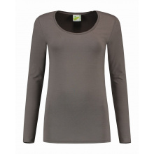 L&s t-shirt crewneck cot/elast ls for her - Topgiving
