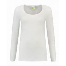 L&s t-shirt crewneck cot/elast ls for her - Topgiving