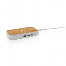 Bamboo 5W Wireless-Ladegerät mit 3 USB-Anschlüssen - Topgiving