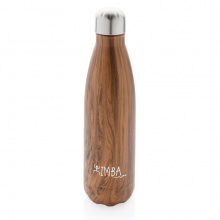 Vakuumisolierte Stainless Steel Flasche mit Holzoptik - Topgiving