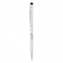 Schlanker Aluminiumkugelschreiber mit Stylus - Topgiving