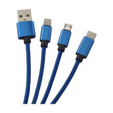 Braided cable 4-in-1 ladekabel - Topgiving