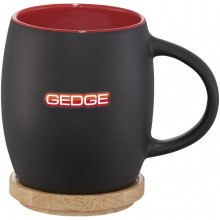 Hearth 400 ml Keramiktasse mit Holz Deckel & Untersetzer - Topgiving