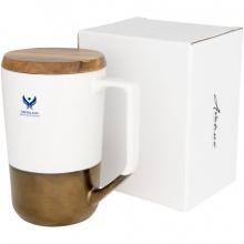 Tahoe 470 ml Keramikbecher mit Holzdeckel - Topgiving