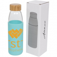 Kai 540 ml Sportflasche aus Glas mit Holzdeckel - Topgiving