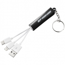 Route leuchtendes 3-in-1 Ladekabel mit Schlüsselanhänger - Topgiving