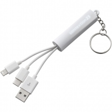Route leuchtendes 3-in-1 Ladekabel mit Schlüsselanhänger - Topgiving