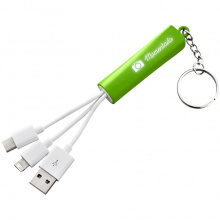 Route leuchtendes 3-in-1 Ladekabel mit Schlüsselanhänger - Topgiving