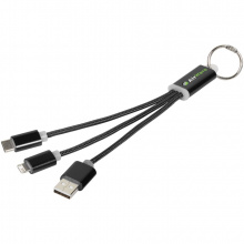 Metal 3-in-1 Ladekabel mit Schlüsselanhänger - Topgiving