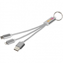 Metal 3-in-1 Ladekabel mit Schlüsselanhänger - Topgiving