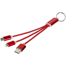 Metal 3-in-1 Ladekabel mit Schlüsselanhänger - Topgiving