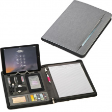 A4 schreibmappe aus kunstleder mit integrierter powerbank - Topgiving