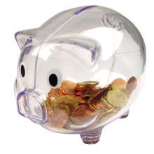 Transparentes sparschwein - Topgiving
