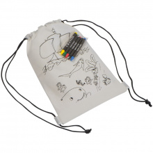 Non-woven-kordeltasche inkl. wachsmalstiften - Topgiving