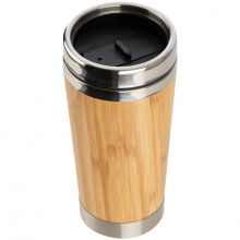 Trinkbecher aus edelstahl mit einer bambussummantelung, 400 ml - Topgiving