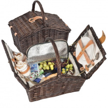 Picknickkoffer aus weidengeflecht für 2 personen - Topgiving