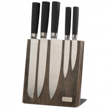Messerblock aus holz mit 5 verschiedenen messern - Topgiving