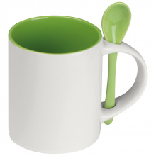 Tasse aus keramik mit löffel, 300 ml - Topgiving