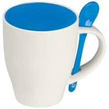 Große porzellantasse mit löffel, 250 ml - Topgiving