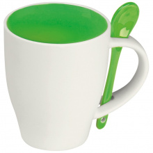 Große porzellantasse mit löffel, 250 ml - Topgiving