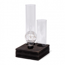 Senza led table lamp with two glass vases - Topgiving