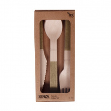 Senza wooden cutlery set of 12 pcs - Topgiving