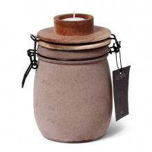Senza candle light jar with wooden lid - Topgiving