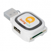 Usb-hub mit 2 anschlüssen und speicherkartenlesegerät - Topgiving