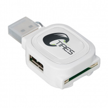 Usb-hub mit 2 anschlüssen und speicherkartenlesegerät - Topgiving