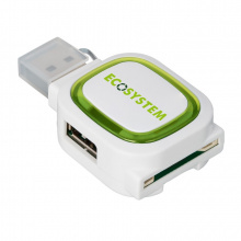 Usb-hub mit 2 anschlüssen und speicherkartenlesegerät - Topgiving