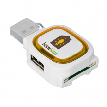 Usb-hub mit 2 anschlüssen und speicherkartenlesegerät - Topgiving
