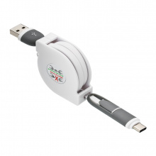 3-in-1 ladekabel mit aufroller - Topgiving