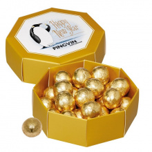 Geschenkbox mit Golden Schokolade Kügeln - Topgiving