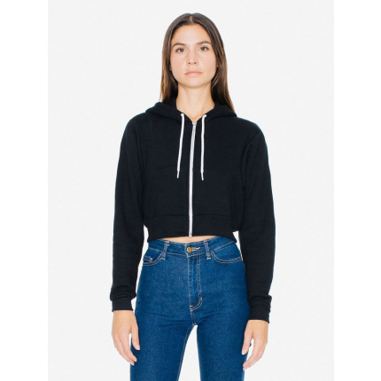 Ama sweater hooded zip cropped flex fleece for her - Topgiving