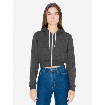 Ama sweater hooded zip cropped flex fleece for her - Topgiving