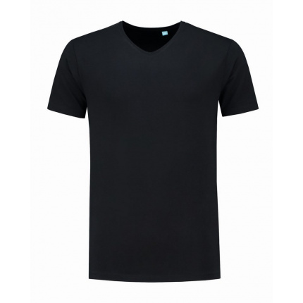 L&s t-shirt v-neck fine cotton elasthan - Topgiving