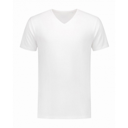L&s t-shirt v-neck fine cotton elasthan - Topgiving