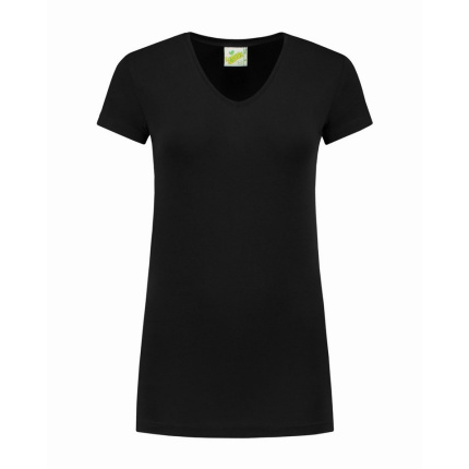 L&s t-shirt v-neck cot/elast ss for her - Topgiving