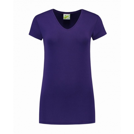 L&s t-shirt v-neck cot/elast ss for her - Topgiving