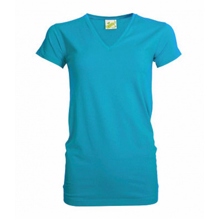 L&s t-shirt v-neck cot/elast ss for her - Topgiving