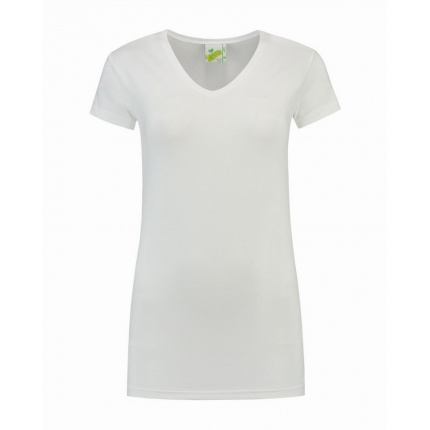 L&s t-shirt v-neck cot/elast ss for her - Topgiving