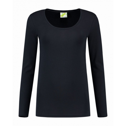 L&s t-shirt crewneck cot/elast ls for her - Topgiving