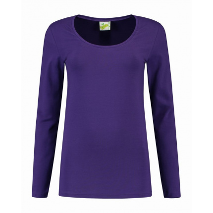 L&s t-shirt crewneck cot/elast ls for her - Topgiving