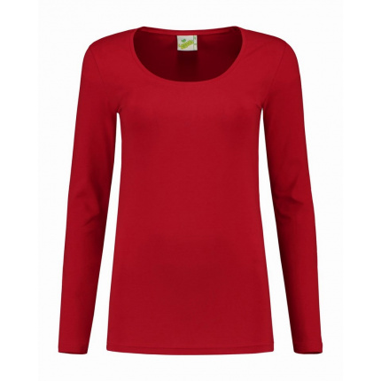 L&s t-shirt crewneck cot/elast ls for her - Topgiving