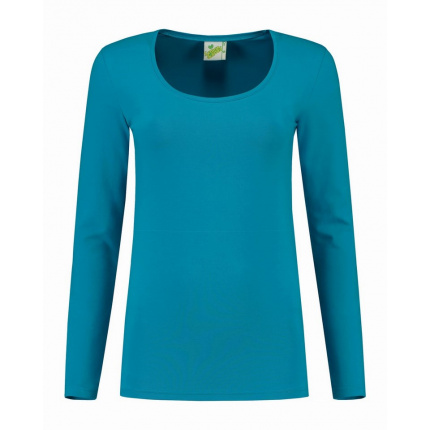L&s t-shirt crewneck cot/elast ls for her - Topgiving
